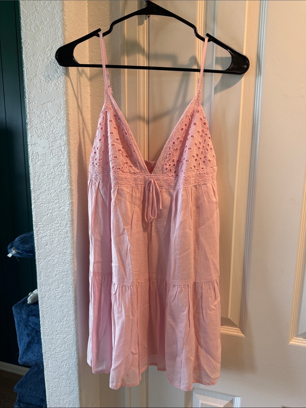 Light Pink Eyelet Lace Babydoll dress
